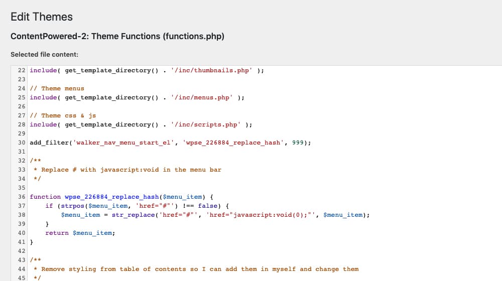 Editing Functions.php File